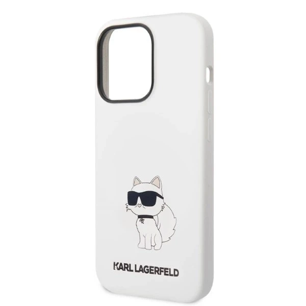 Karl Lagerfeld KLHCP14XSNCHBCH Apple iPhone 14 Pro Max 6,7″ kietas dėklas baltos spalvos Silicone Choupette