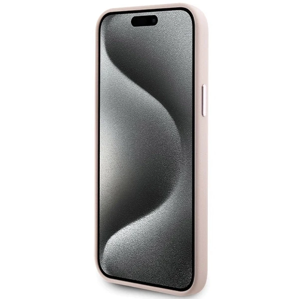 Apple iPhone 15 Plus Karl Lagerfeld silikoninis dėklas Choupette Metal Pin (KLHCP15MSMHCNPP) rožinės spalvos