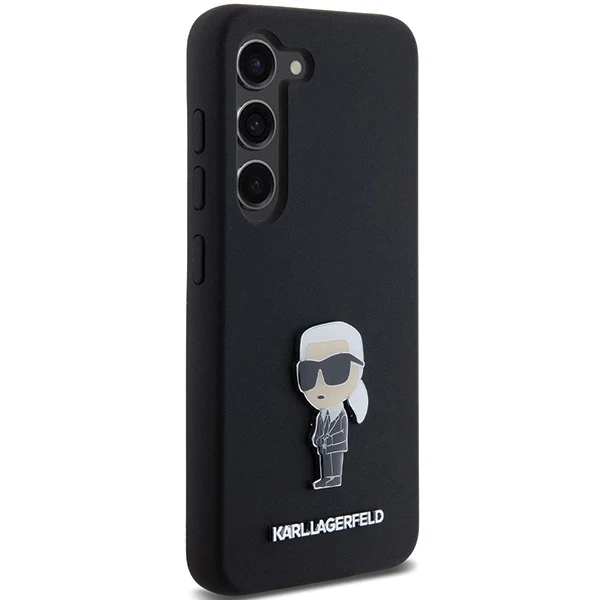 Dėklas Karl Lagerfeld KLHCS23SSMHKNPK S23 S911 juodos spalvos Silicone Ikonik Metal Pin