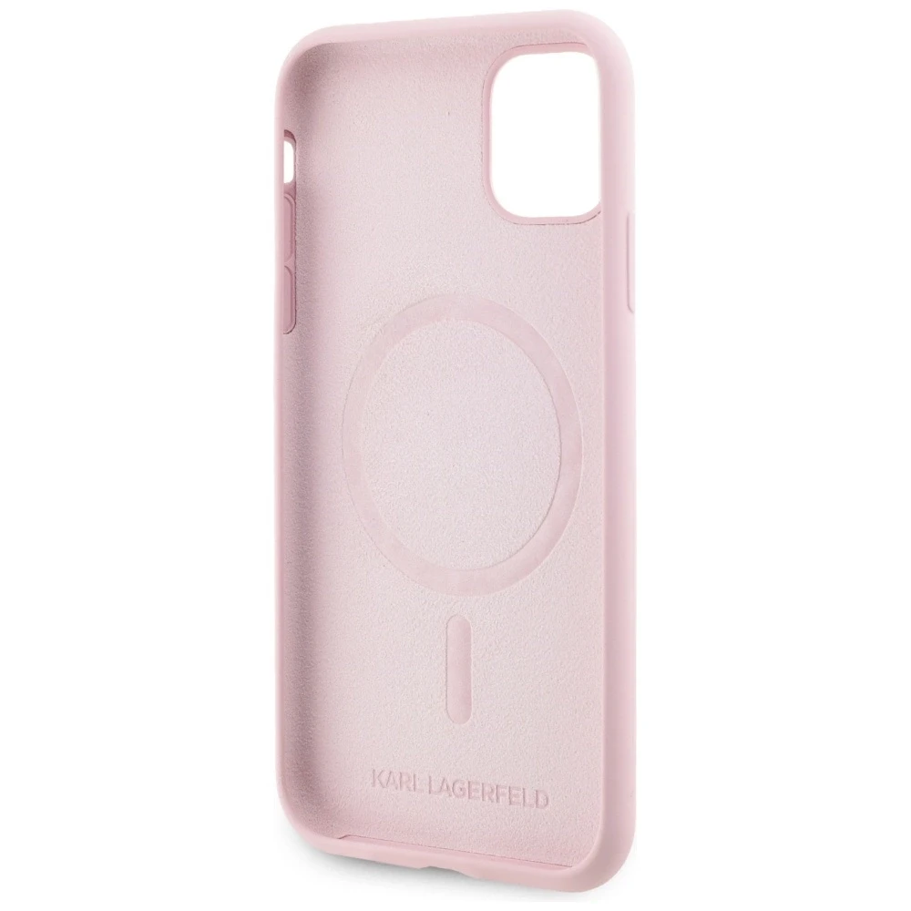 Dėklas Karl Lagerfeld Silicone Karl&Choupette MagSafe iPhone 11 Case - Rožinė