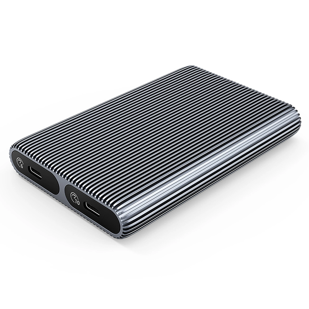 „Orico AM2C3-2SN“ dviem M.2 SATA+NVME diskams, USB-C 3.2, 6 Gb/s / 10 Gb/s, pilkas
