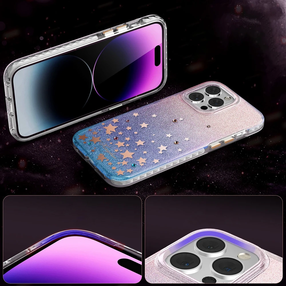 Dėklas Kingxbar Heart Star serijos iPhone 14 Plus su zodiako žvaigždėmis