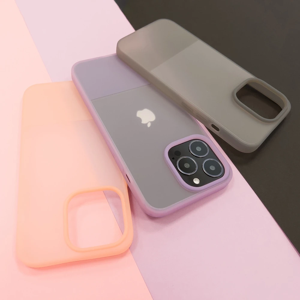 Kingxbar Plain Series Apple iPhone 13 Pro Max silikoninis dėklas telefonui rožinės spalvos