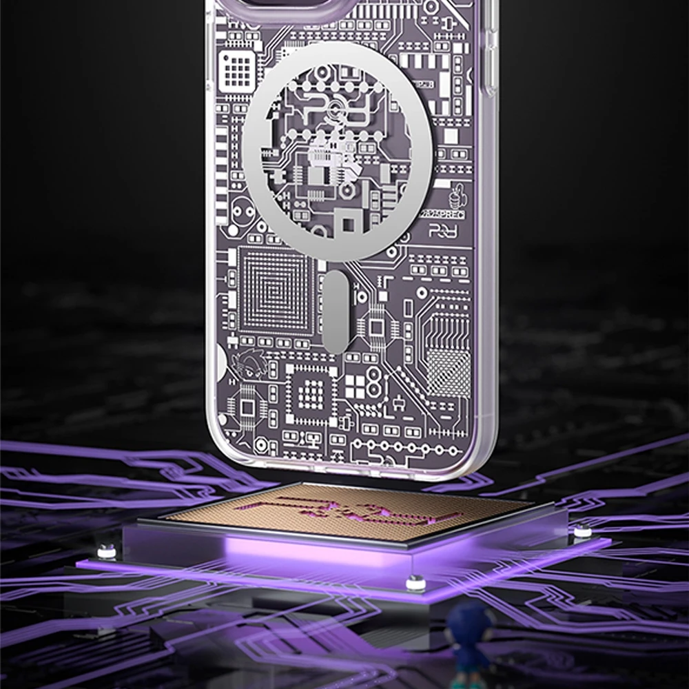 Dėklas Kingxbar PQY Geek Series magnetinis iPhone 14 Pro MagSafe auksinis