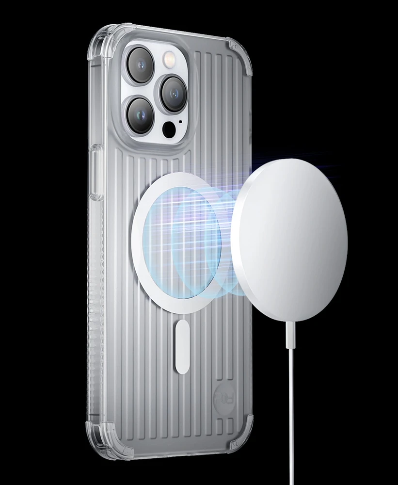 Kingxbar PQY Go Out Series magnetic Apple iPhone 14 Pro MagSafe dėklas telefonui juodos spalvos
