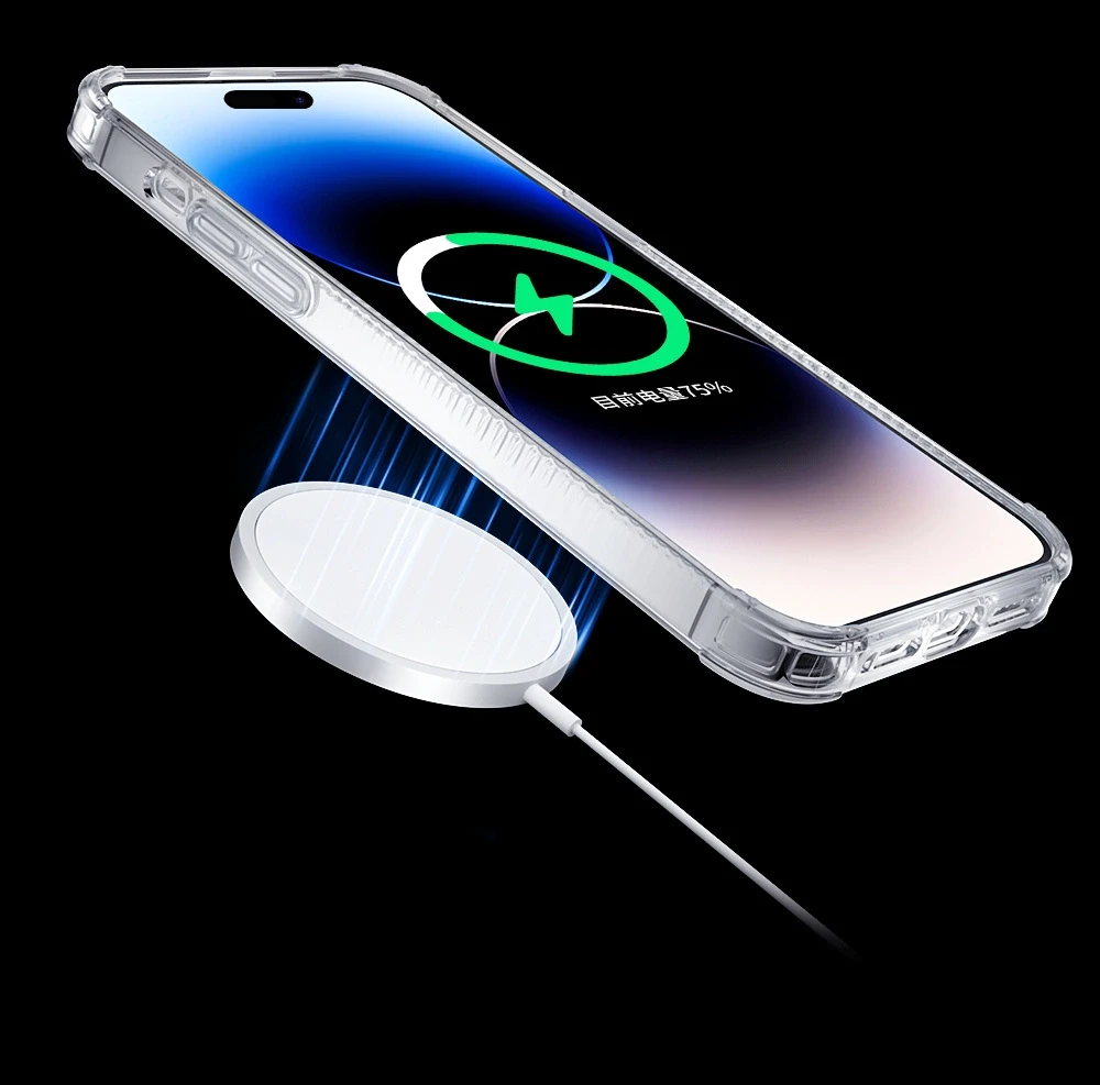 Kingxbar PQY Go Out Series magnetic Apple iPhone 14 Plus MagSafe dėklas telefonui sidabrinės spalvos