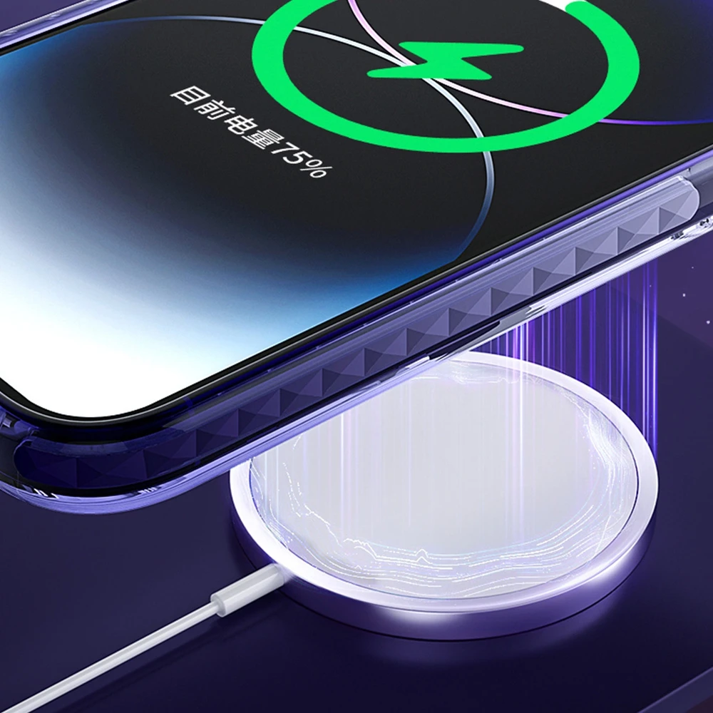 Kingxbar PQY Ice Crystal Series magnetic iPhone 14 Plus MagSafe dėklas telefonui sidabrinės spalvos