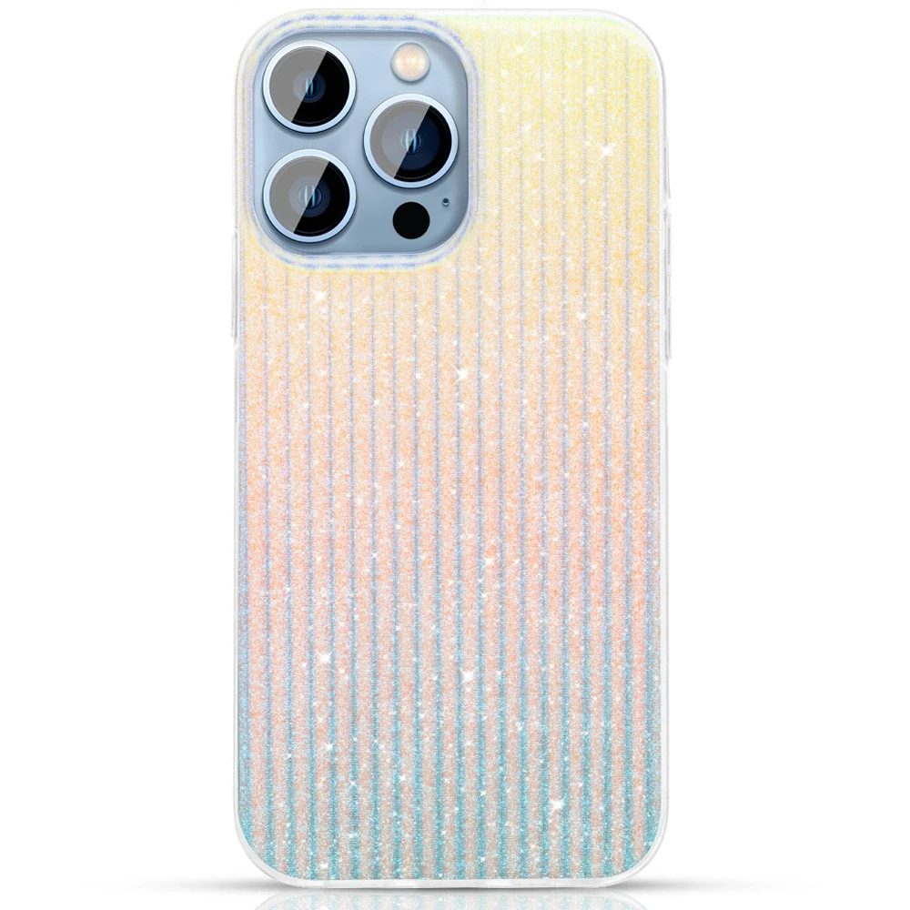 Kingxbar Travel Series luxurious elegant dėklas telefonui Apple iPhone 13 Pro mėlynos ir oranžinės spalvos (Clouds)
