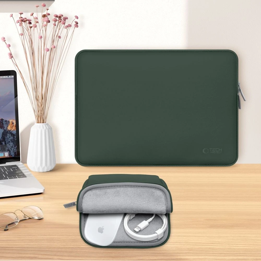 Krepšys nešiojamam kompiuteriui 13-14 Tech-Protect Neoslim – žalios spalvos