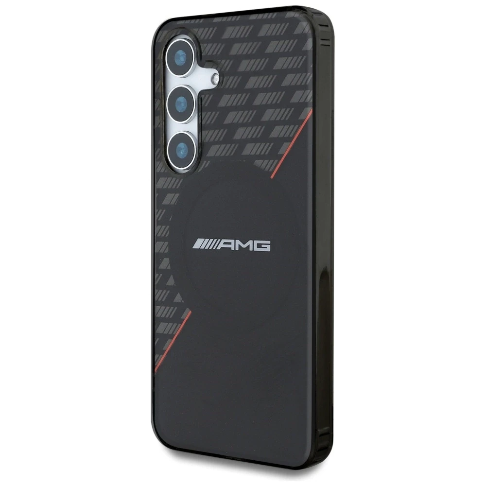 Mercedes Dėklas AMG Double Layer Rhombs MagSafe Samsung Galaxy S25 juodos spalvos/red