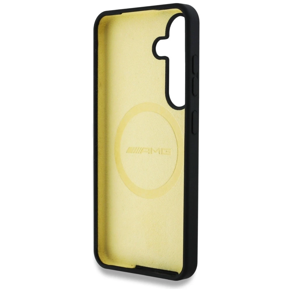Mercedes Dėklas AMG Oversize Rhombs MagSafe Samsung Galaxy S25 juodos spalvos