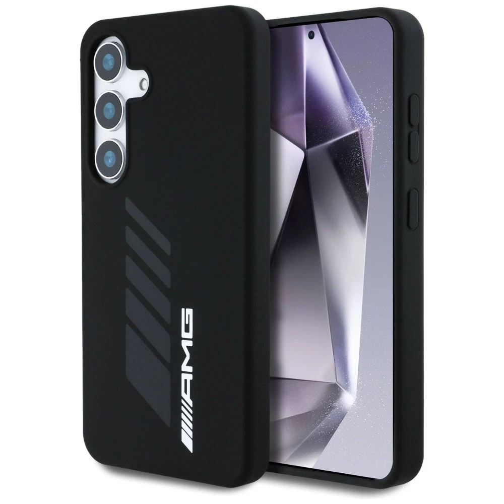 Mercedes Dėklas AMG Oversize Rhombs MagSafe Samsung Galaxy S25 juodos spalvos