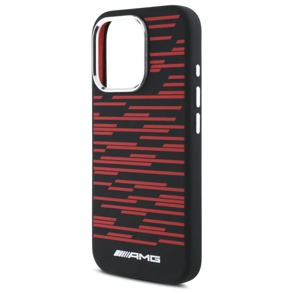 Mercedes AMG AMHMP16L24SSRRK Apple iPhone 16 Pro 6.3″ juodos spalvos kietas dėklas Silicone Graphics MagSafe