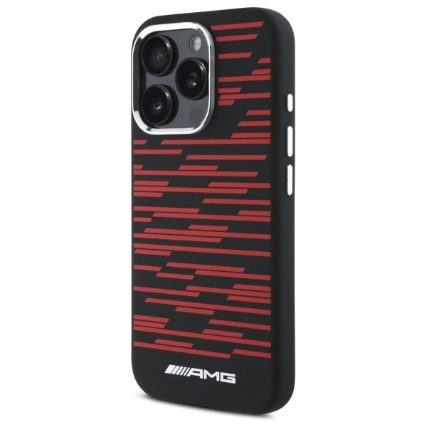 Mercedes AMG AMHMP16L24SSRRK Apple iPhone 16 Pro 6.3″ juodos spalvos kietas dėklas Silicone Graphics MagSafe