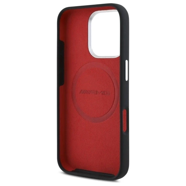Mercedes AMG AMHMP16L24SSRRK Apple iPhone 16 Pro 6.3″ juodos spalvos kietas dėklas Silicone Graphics MagSafe
