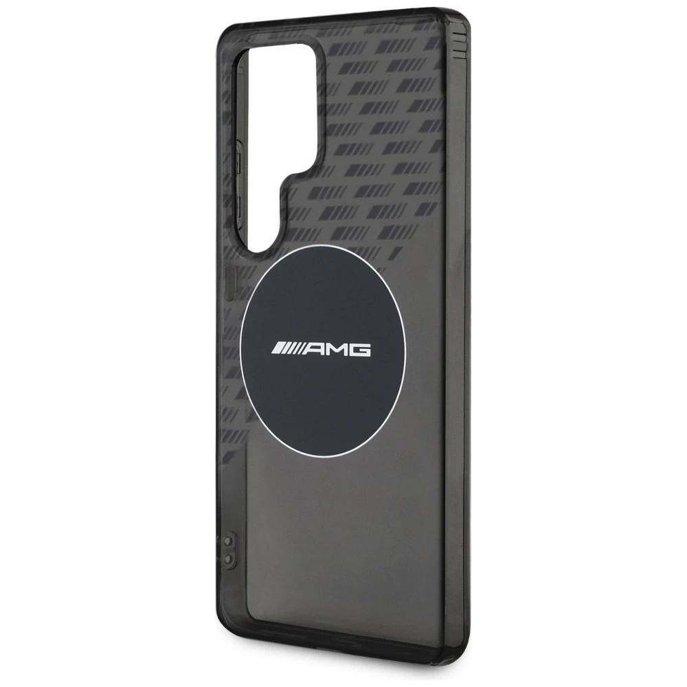 Mercedes Dėklas AMG skaidrus Rhombs MagSafe Samsung Galaxy S25 Ultra juodos spalvos