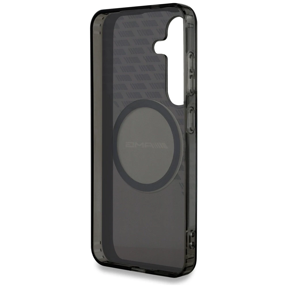 Dėklas Mercedes Cas AMG Transparent Rhombs MagSafe skirta Samsung Galaxy S25 juodas