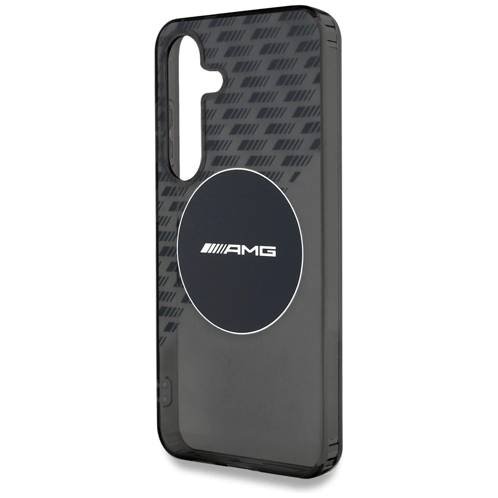 Dėklas Mercedes Cas AMG Transparent Rhombs MagSafe skirta Samsung Galaxy S25 juodas