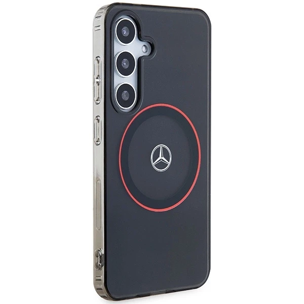 Mercedes MEHMS24S23HUORK S24 S921 juodos spalvos kietas dėklas Double Layer with Raudona MagSafe