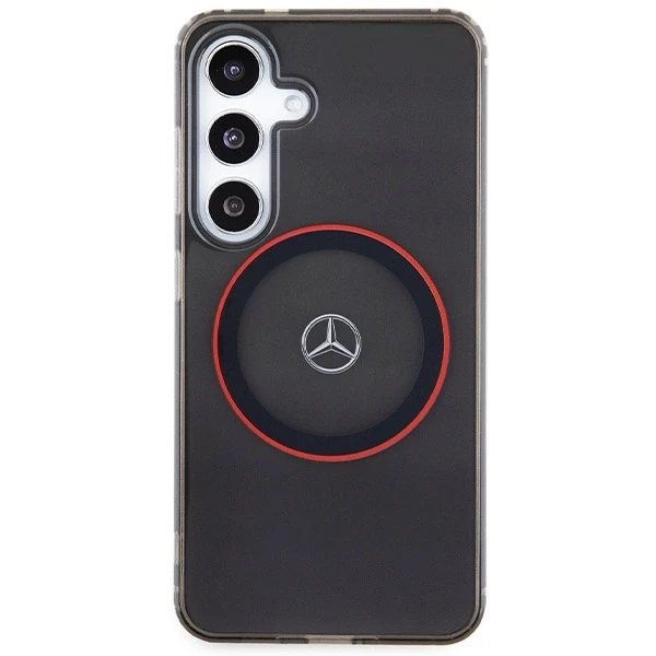 Mercedes MEHMS24S23HUORK S24 S921 juodos spalvos kietas dėklas Double Layer with Raudona MagSafe