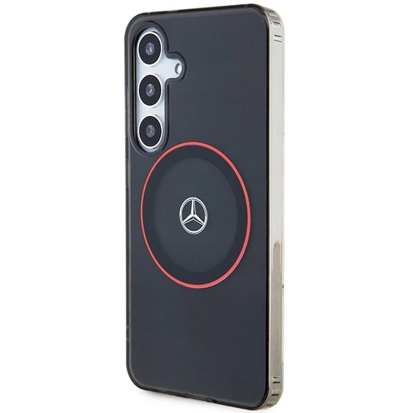 Mercedes MEHMS24S23HUORK S24 S921 juodos spalvos kietas dėklas Double Layer with Raudona MagSafe