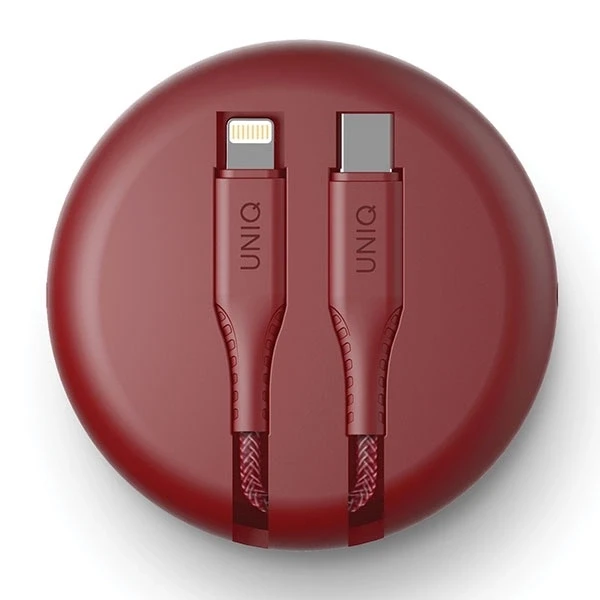 MFi Uniq Halo USB-C / Lightning 18W nailono suvyniotas laidas 1,2 m - raudonas