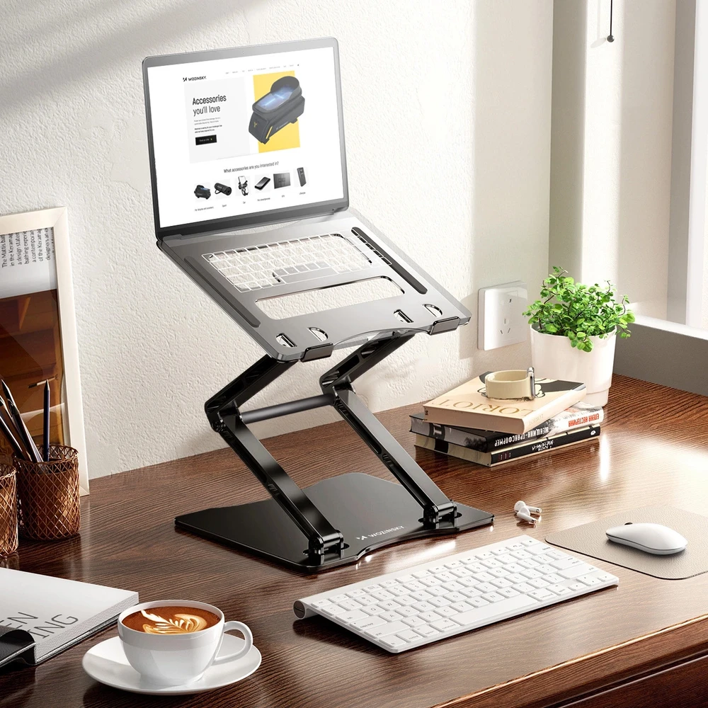 Wozinsky WRS-CPY75DSB nešiojamo kompiuterio stovas Aluminum – juodos spalvos