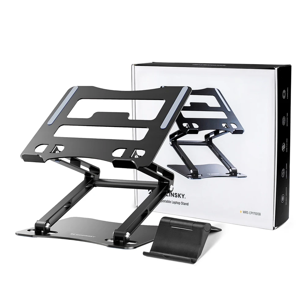 Wozinsky WRS-CPY75DSB nešiojamo kompiuterio stovas Aluminum – juodos spalvos