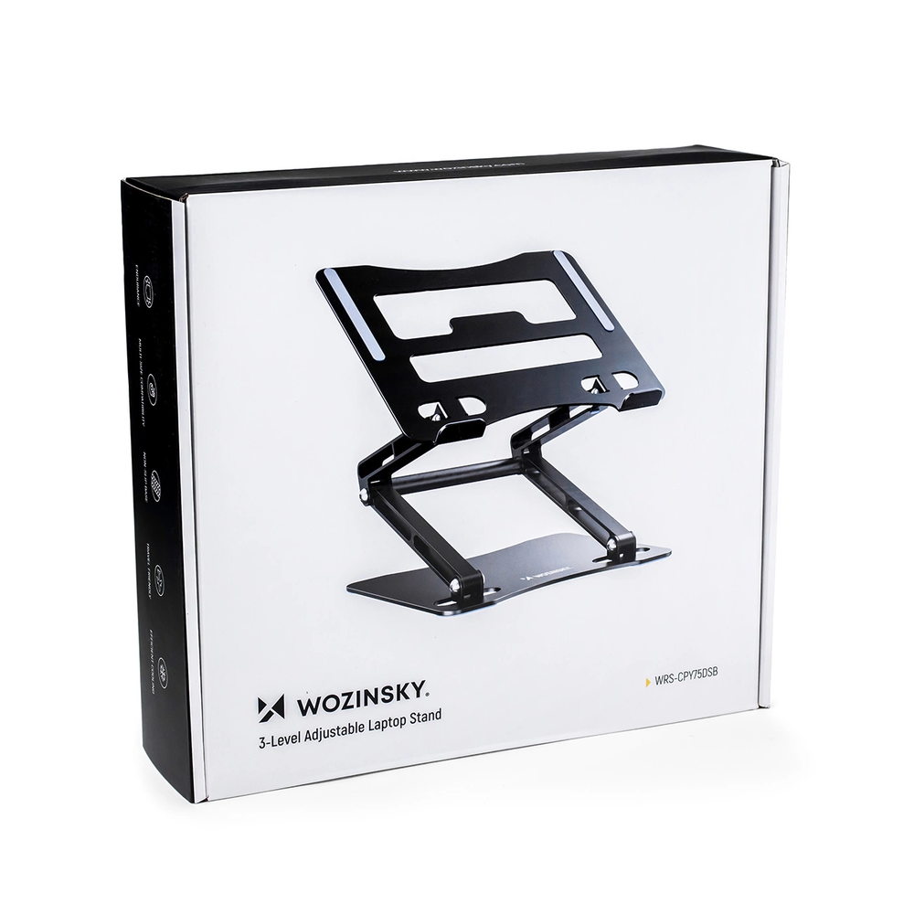 Nešiojamas kompiuteris stand Wozinsky WRS-CPY75DSB aluminum + Free! smartphone stand - juodas