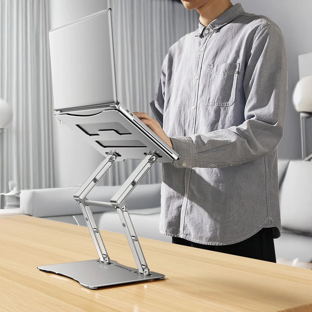 Wozinsky WRS-CPY75DSS aluminum nešiojamo kompiuterio stovas – sidabro spalvos