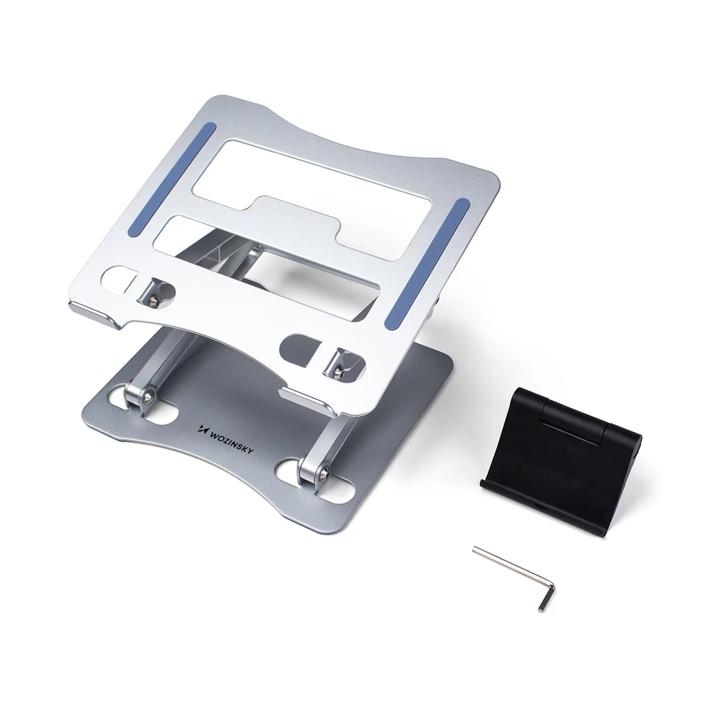 Wozinsky WRS-CPY75DSS aluminum nešiojamo kompiuterio stovas – sidabro spalvos