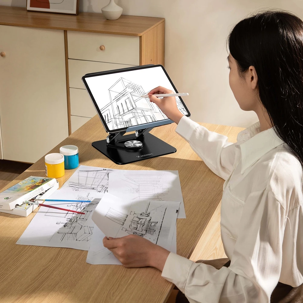 Nešiojamas kompiuteris stand Wozinsky WRS-CPY84SB 360 aluminum – juodos spalvos
