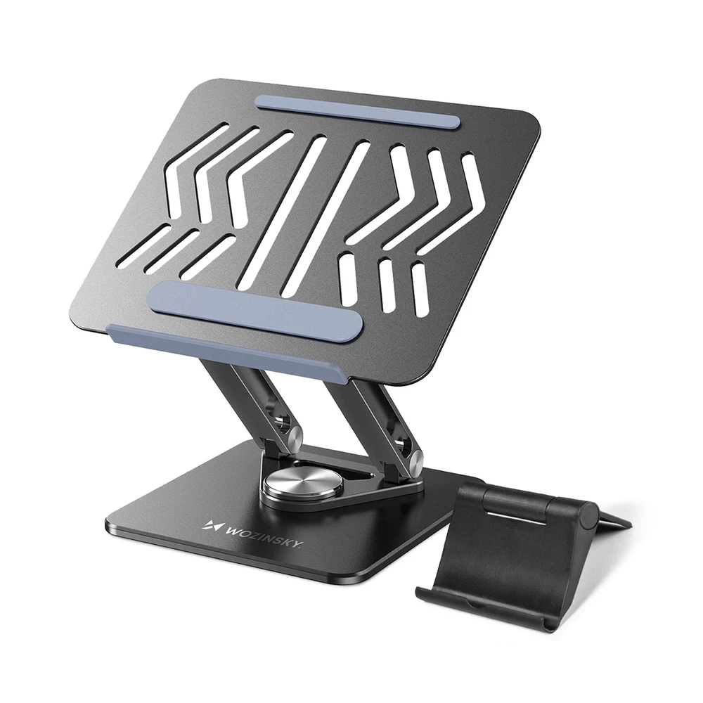 Nešiojamas kompiuteris stand Wozinsky WRS-CPY84SB 360 aluminum – juodos spalvos