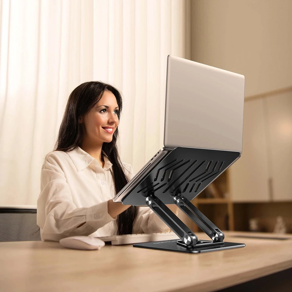 Nešiojamas kompiuteris stand Wozinsky WRS-CPY84SB 360 aluminum – juodos spalvos