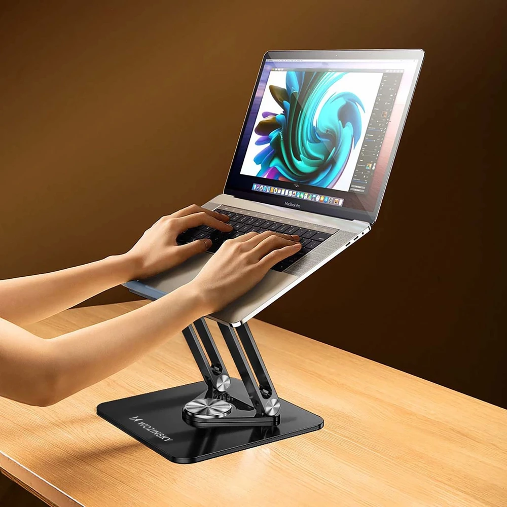 Nešiojamas kompiuteris stand Wozinsky WRS-CPY84SB 360 aluminum – juodos spalvos
