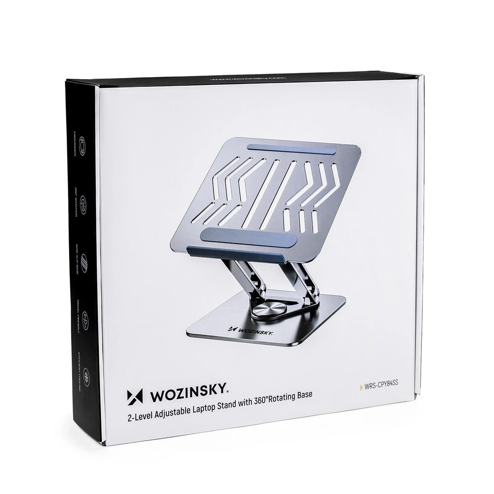 Nešiojamas kompiuteris stand Wozinsky WRS-CPY84SS aluminum + Free! smartphone stand - sidabrinis