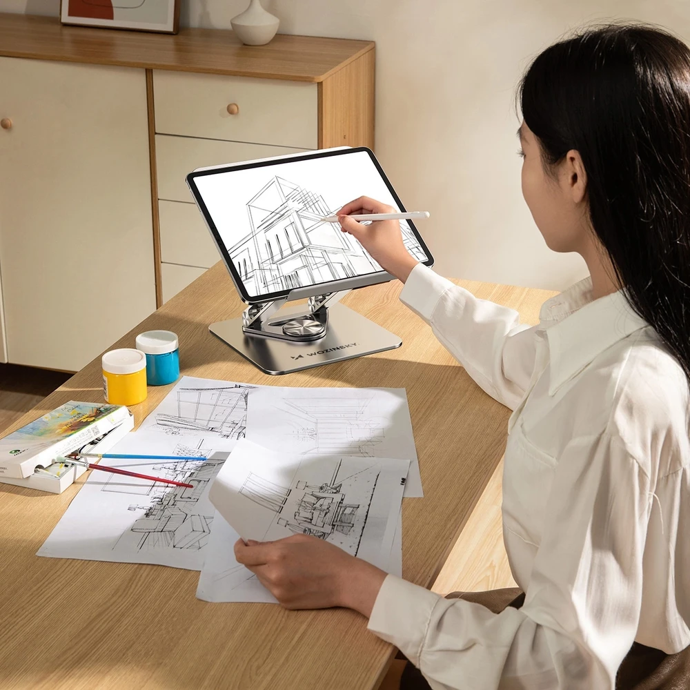 Wozinsky WRS-CPY84SS Aluminum nešiojamo kompiuterio stovas – sidabro spalvos