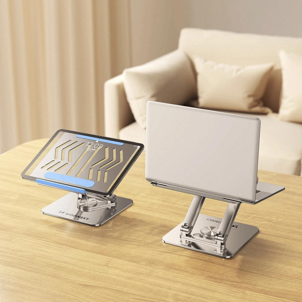 Nešiojamas kompiuteris stand Wozinsky WRS-CPY84SS aluminum + Free! smartphone stand - sidabrinis