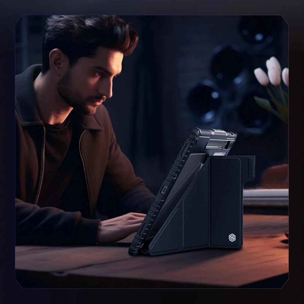 Nillkin Bumper PRO Protective Stand Multi-angle Samsung Galaxy Tab S9+ dėklas planšetiniam kompiuteriui juodos spalvos
