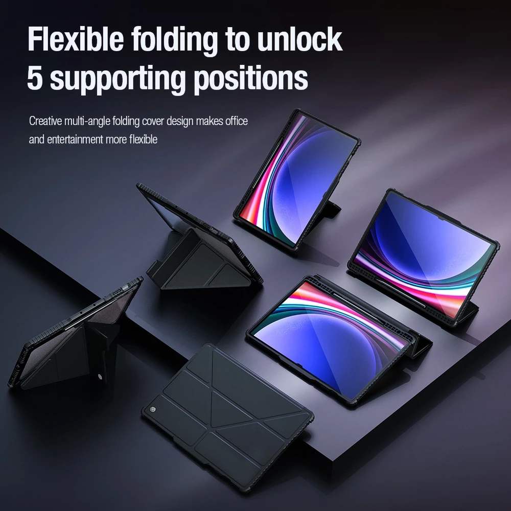 Nillkin Bumper PRO Protective Stand Multi-angle Samsung Galaxy Tab S9+ dėklas planšetiniam kompiuteriui juodos spalvos