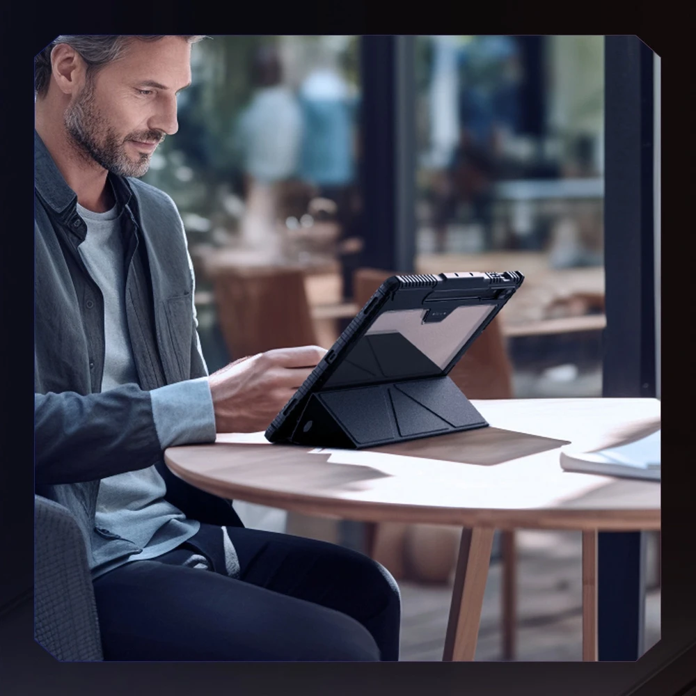 Nillkin Bumper PRO Protective Stand Multi-angle Samsung Galaxy Tab S9+ dėklas planšetiniam kompiuteriui juodos spalvos