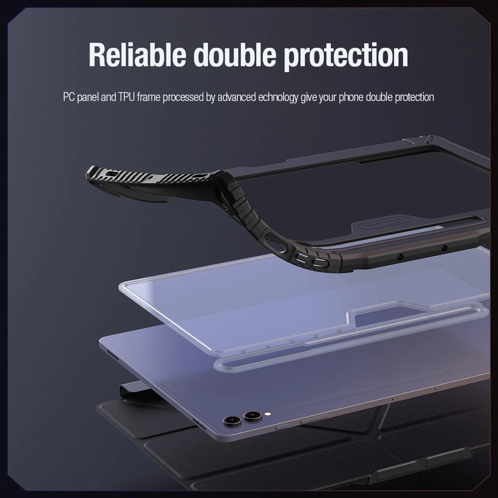 Nillkin Bumper PRO Protective Stand Multi-angle Samsung Galaxy Tab S9+ dėklas planšetiniam kompiuteriui juodos spalvos