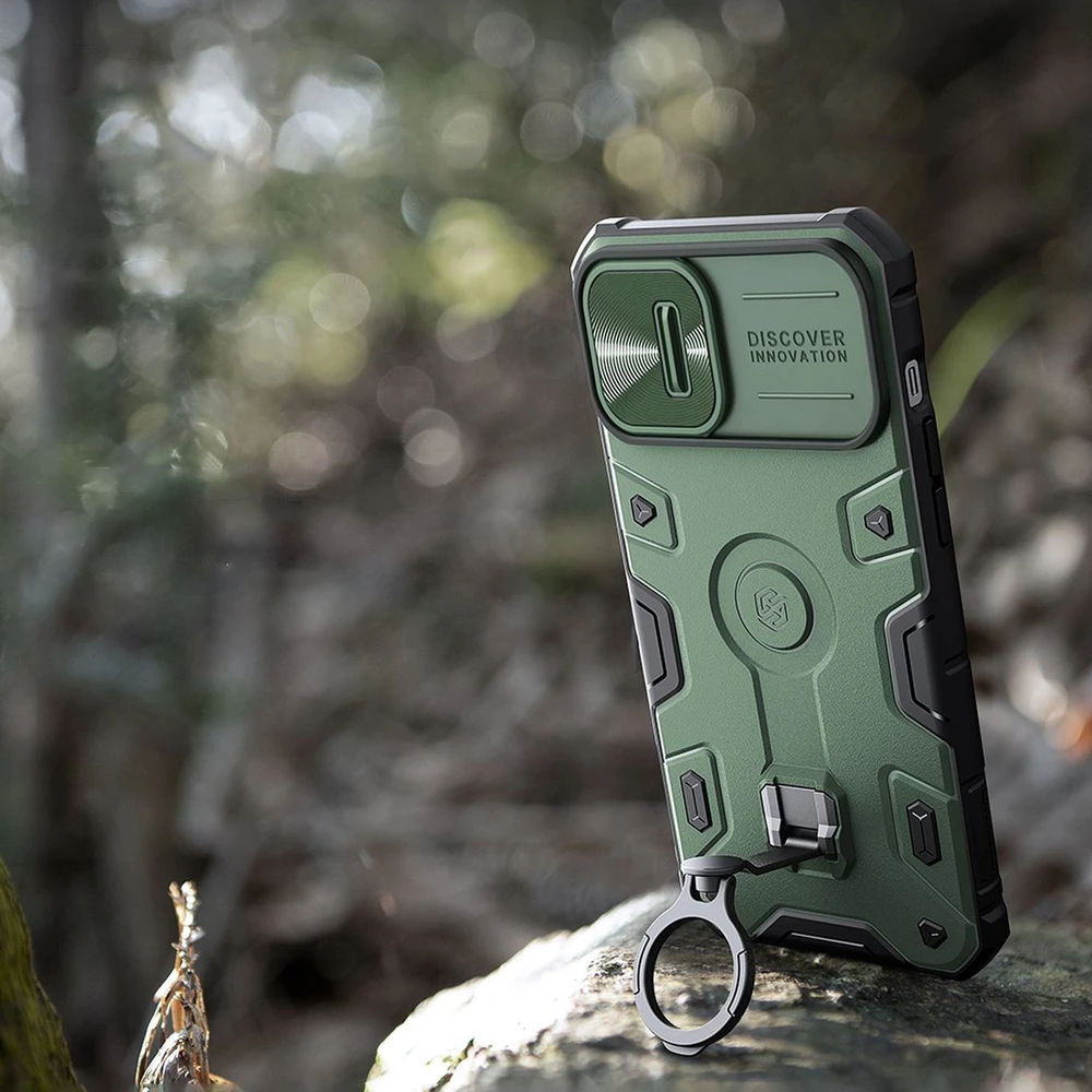 Nillkin CamShield Armor Pro Apple iPhone 14 Plus armored with camera ring stand dėklas telefonui mėlynos spalvos