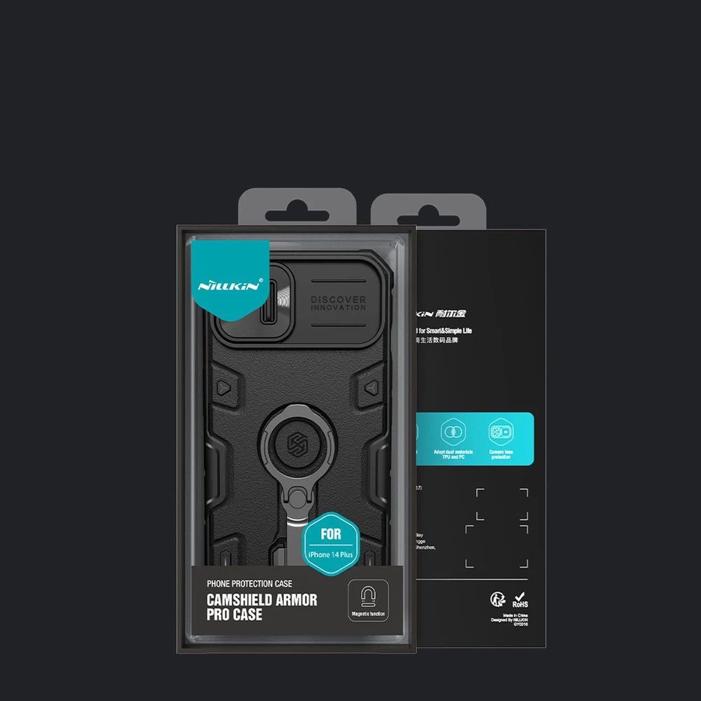 Nillkin CamShield Armor Pro Magnetic Apple iPhone 14 Plus Magnetic MagSafe with Camera Protector dėklas telefonui mėlynos spalvos