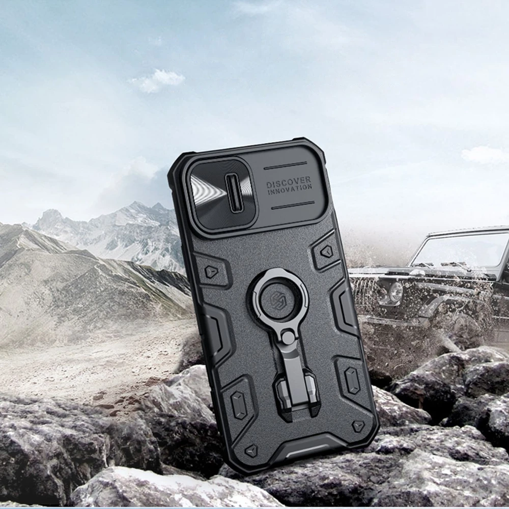 Nillkin CamShield Armor Pro Magnetic Apple iPhone 14 Plus Magnetic MagSafe with Camera Protector dėklas telefonui mėlynos spalvos