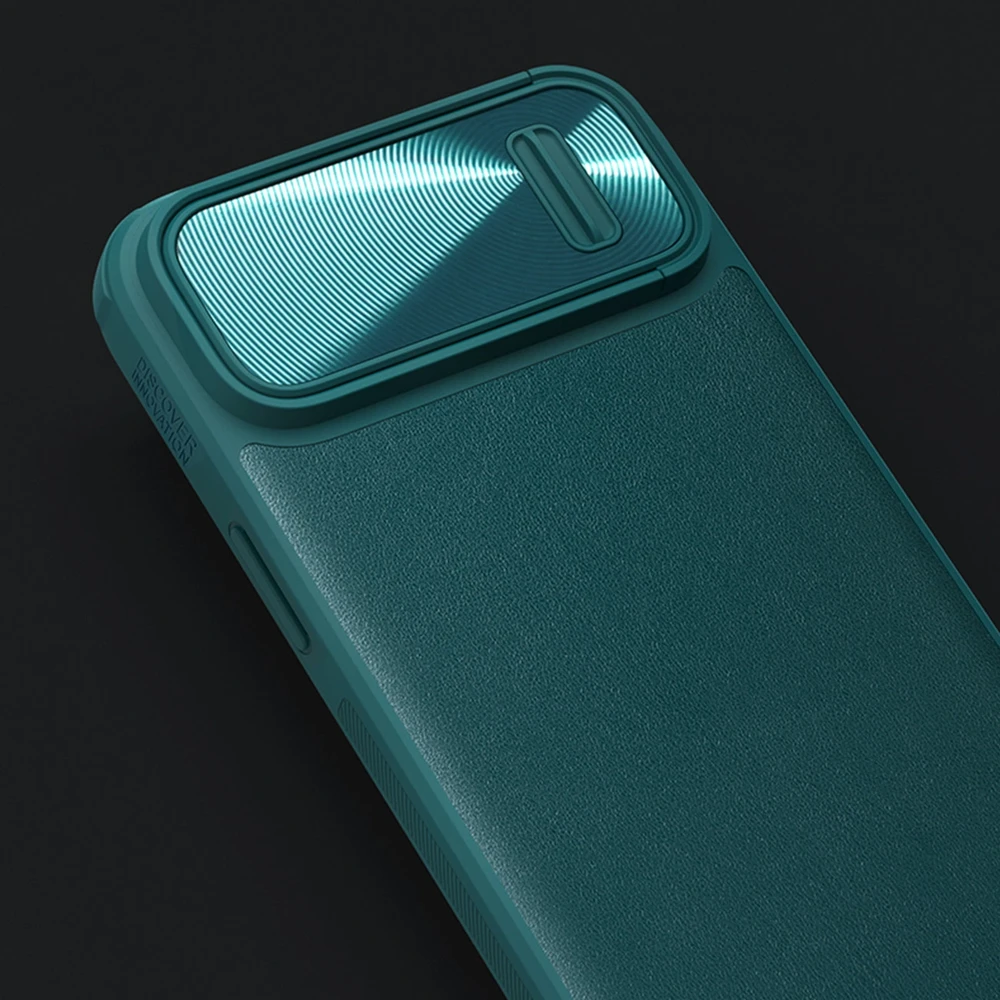 Nillkin CamShield Leather S Apple iPhone 14 Plus with camera dėklas telefonui žalios spalvos