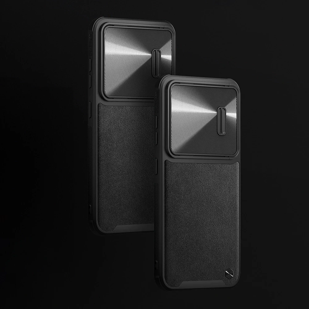 Nillkin CamShield Leather S Samsung Galaxy S23 Plus camera dėklas telefonui juodos spalvos