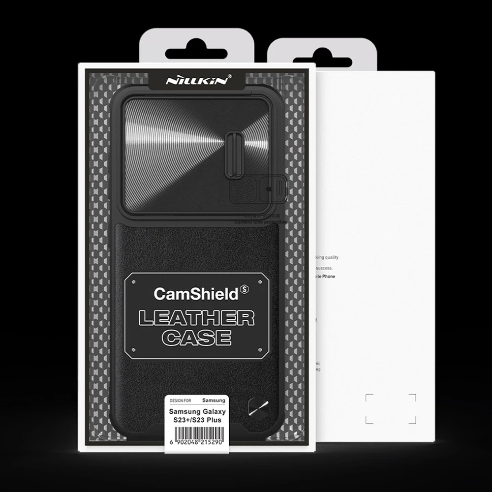 Nillkin CamShield Leather S Samsung Galaxy S23 Plus camera dėklas telefonui juodos spalvos