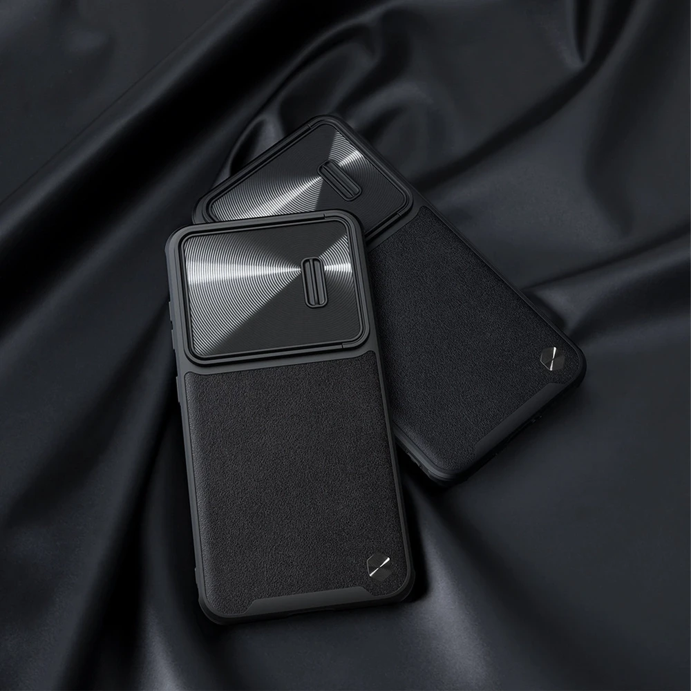 Nillkin CamShield Leather S Samsung Galaxy S23 Plus camera dėklas telefonui juodos spalvos
