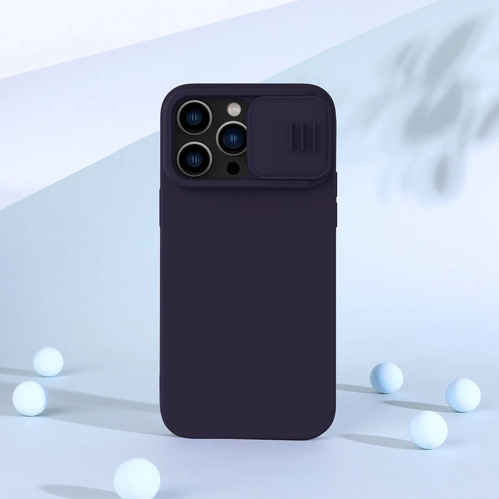 Dėklas Nillkin CamShield Silky Magnetic Silicone Apple iPhone 14 Pro Max šviesiai žalias